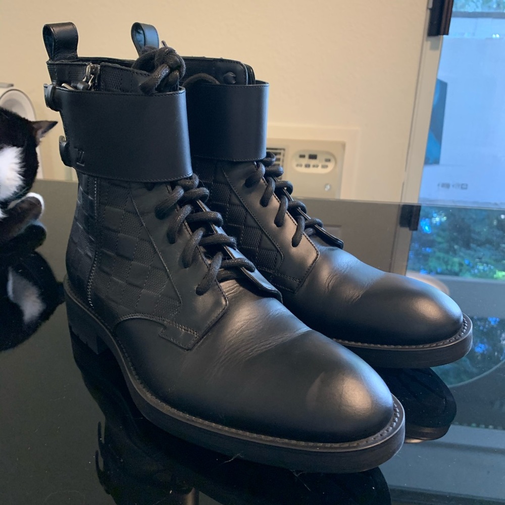 Louis Vuitton Embossed Damier Leather Boots - Picture 1 of 6